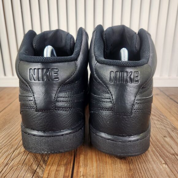 Nike Court Vision Mid Mens 8.5 Triple Black Basketball Sneakers Shoes CD5466-002 - Picture 4 of 9